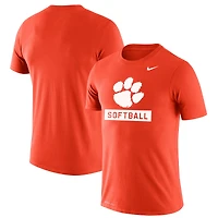 T-shirt de performance coupe slim Nike Orange Clemson Tigers Softball Drop Legend pour homme