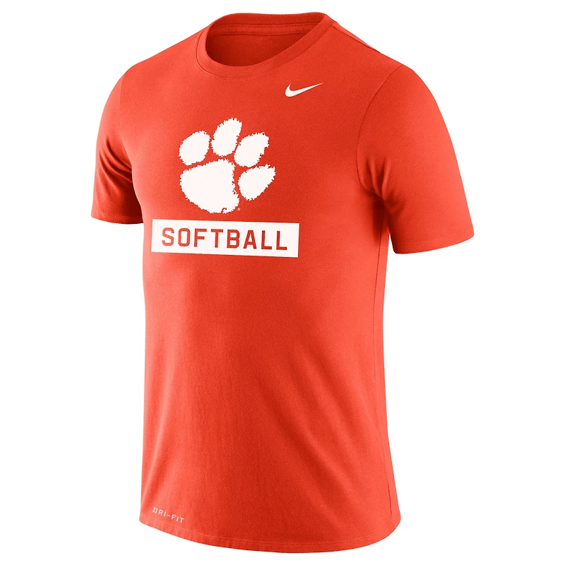 T-shirt de performance coupe slim Nike Orange Clemson Tigers Softball Drop Legend pour homme