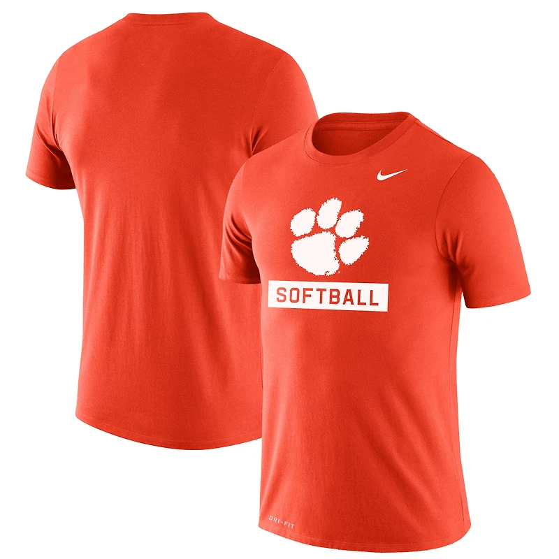 T-shirt de performance coupe slim Nike Orange Clemson Tigers Softball Drop Legend pour homme