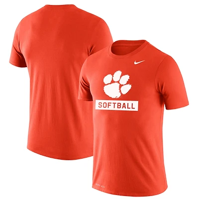 T-shirt de performance coupe slim Nike Orange Clemson Tigers Softball Drop Legend pour homme