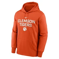 Sweat à capuche Nike orange Clemson Tigers Team Stacked Performance pour homme