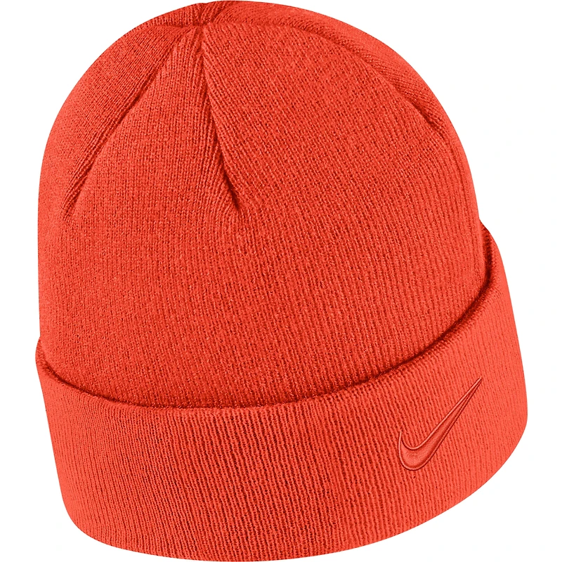 Bonnet en tricot à revers ton sur ton Nike Clemson Tigers pour homme orange