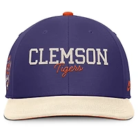 Men's Nike Purple/Cream Clemson Tigers Pro Legacy Script Snapback Hat