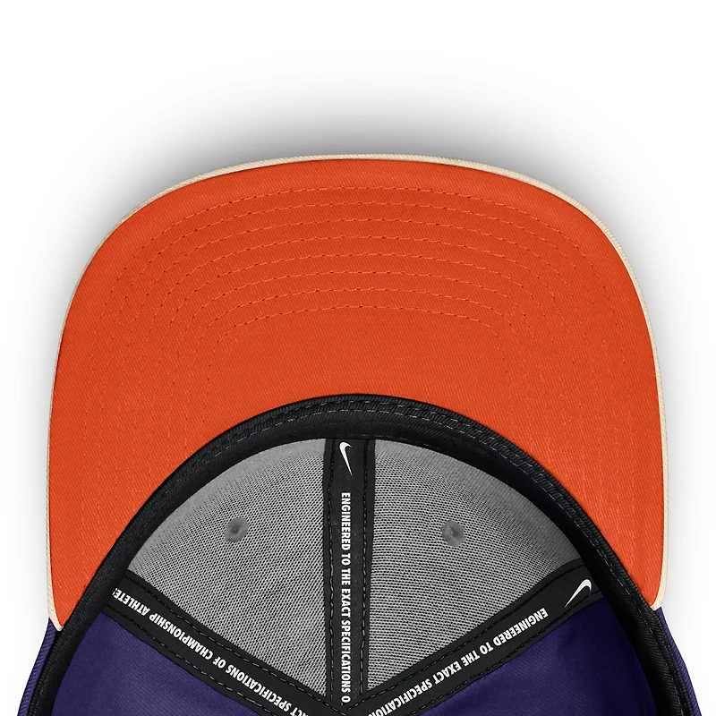 Men's Nike Purple/Cream Clemson Tigers Pro Legacy Script Snapback Hat
