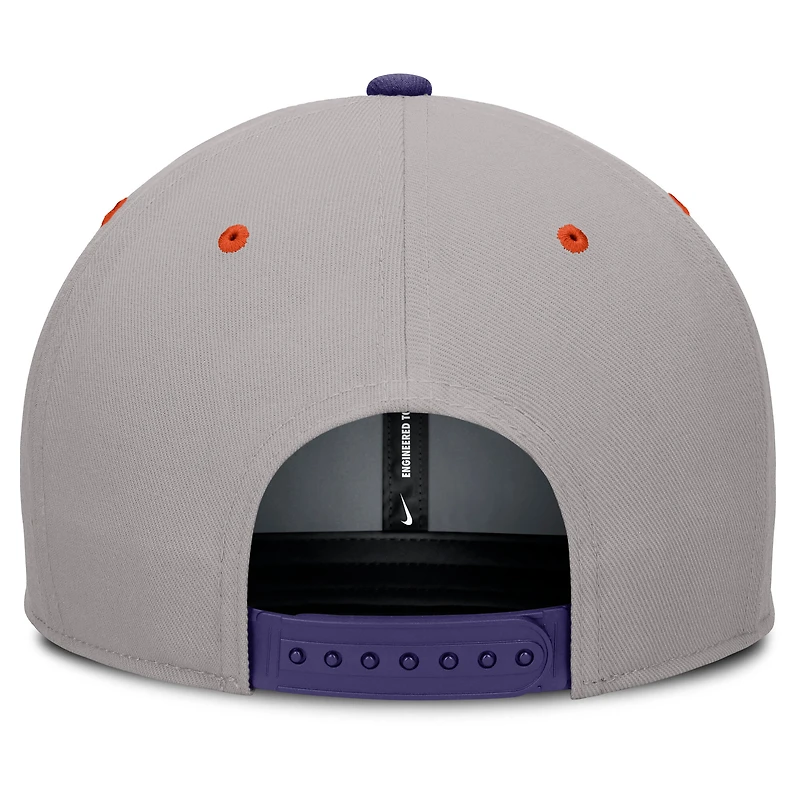 Men's Nike Purple/Gray Clemson Tigers Prep Pro Performance Snapback Hat