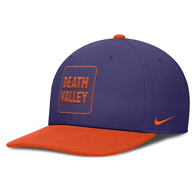 Casquette Nike violette/orange Clemson Tigers 2025 Sideline Campus Pro Local Snapback pour homme