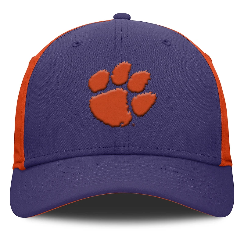 Casquette Nike Clemson Tigers 2025 Sideline Rise Local Performance Flex Violet/Orange pour homme