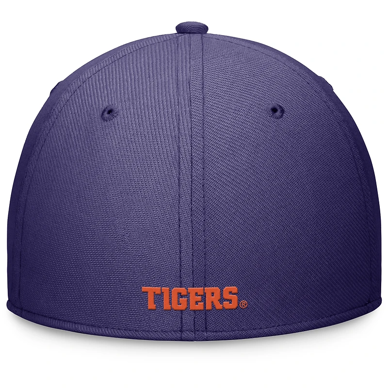 Casquette Nike Clemson Tigers Rise Swoosh Flex violet/orange pour homme