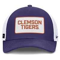 Men's Nike Purple/White Clemson Tigers 2025 On-Field Rise Patch Trucker Adjustable Hat