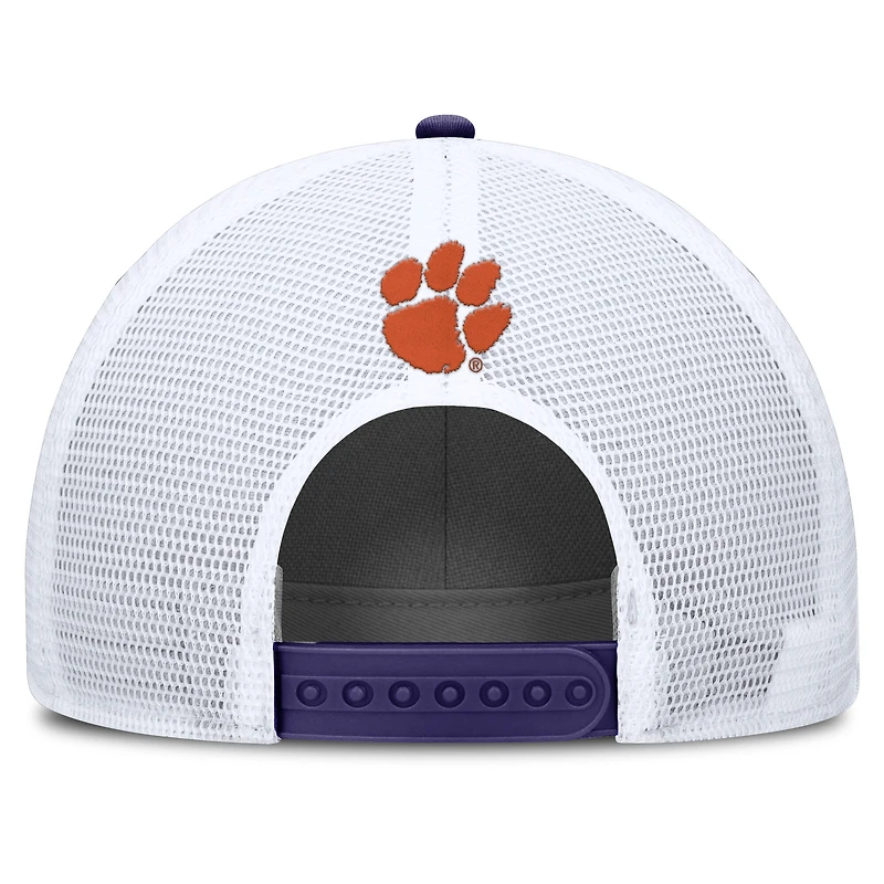 Casquette ajustable Nike pour homme, violet/blanc, Clemson Tigers 2025 On-Field Rise Patch Trucker