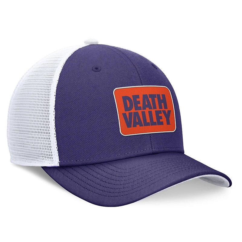 Casquette réglable Nike Clemson Tigers Local Rise Trucker violet/blanc pour homme