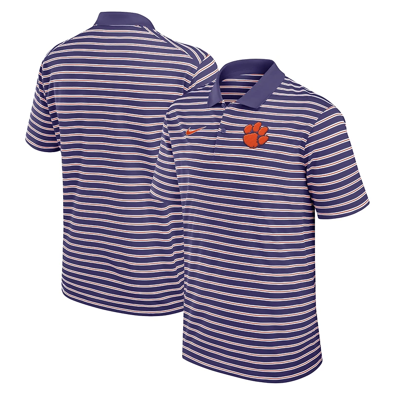Men's Nike Purple/White Clemson Tigers Primetime Victory Striped Dri-FIT Polo