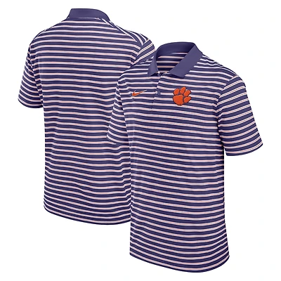 Men's Nike Purple/White Clemson Tigers Primetime Victory Striped Dri-FIT Polo