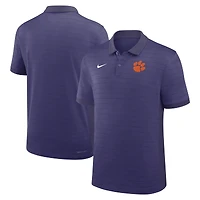 Polo Nike violet Dri-FIT pour homme, coupe début de saison 2025, avec rayures Victory Sideline des Clemson Tigers