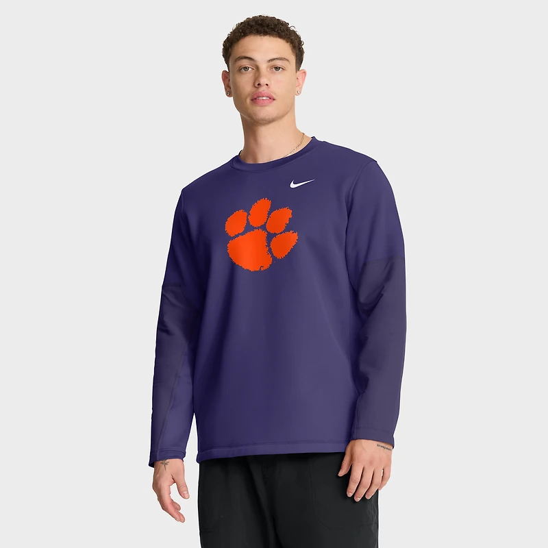T-shirt Nike violet à manches longues Therma-FIT pour homme, équipe des Tigers de Clemson 2025