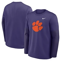 Men's Nike Purple Clemson Tigers 2025 Sideline Coach Therma-FIT Long Sleeve T-Shirt