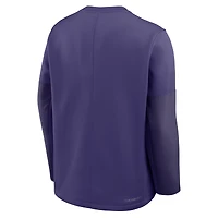 Men's Nike Purple Clemson Tigers 2025 Sideline Coach Therma-FIT Long Sleeve T-Shirt
