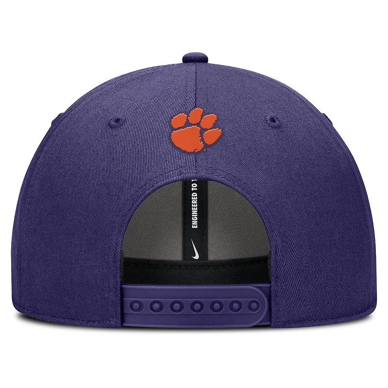 Men's Nike Purple Clemson Tigers 2025 Sideline Rise Practice Adjustable Hat