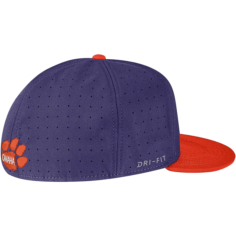 Casquette ajustée Nike Clemson Tigers Aero True Baseball Performance pour homme, violet