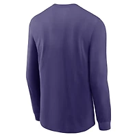 T-shirt à manches longues Nike violet pour homme avec logo alternatif des Clemson Tigers