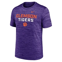 Men's Nike Purple Clemson Tigers Campus Center Stack Velocity Dri-FIT T-Shirt