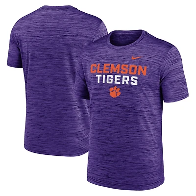 Men's Nike Purple Clemson Tigers Campus Center Stack Velocity Dri-FIT T-Shirt