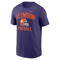 Men's Nike Purple Clemson Tigers Campus Football Helmet T-Shirt