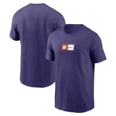 Men's Nike Purple Clemson Tigers Campus Logo Swoosh T-Shirt