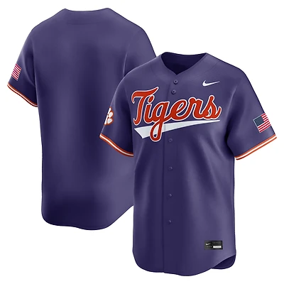 Men's Nike Purple Clemson Tigers College Baseball Limited Jersey