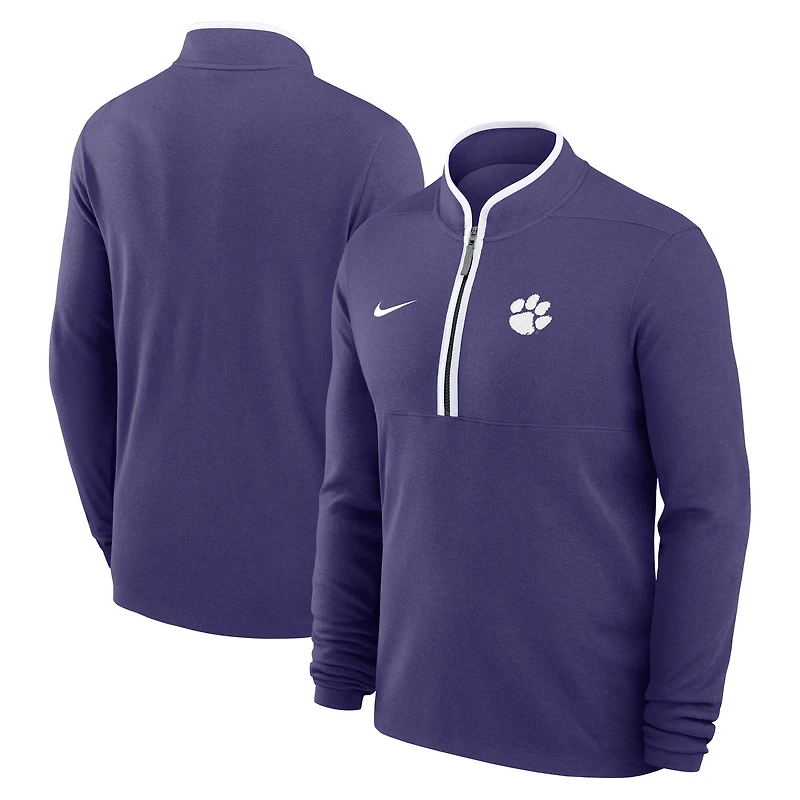 Men's Nike Purple Clemson Tigers Courtside Victory Dri-FIT Half-Zip Pullover