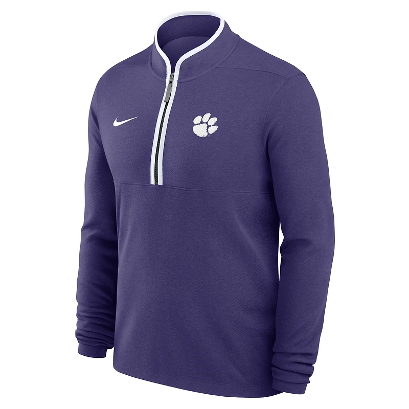 Men's Nike Purple Clemson Tigers Courtside Victory Dri-FIT Half-Zip Pullover