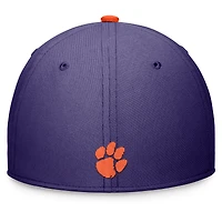 Casquette Nike Primetime Rise Swoosh Flex violette pour homme des Clemson Tigers