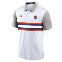 Men's Nike White/Gray Clemson Tigers Athletic Prep Legacy Logo Vapor Dri-FIT Polo