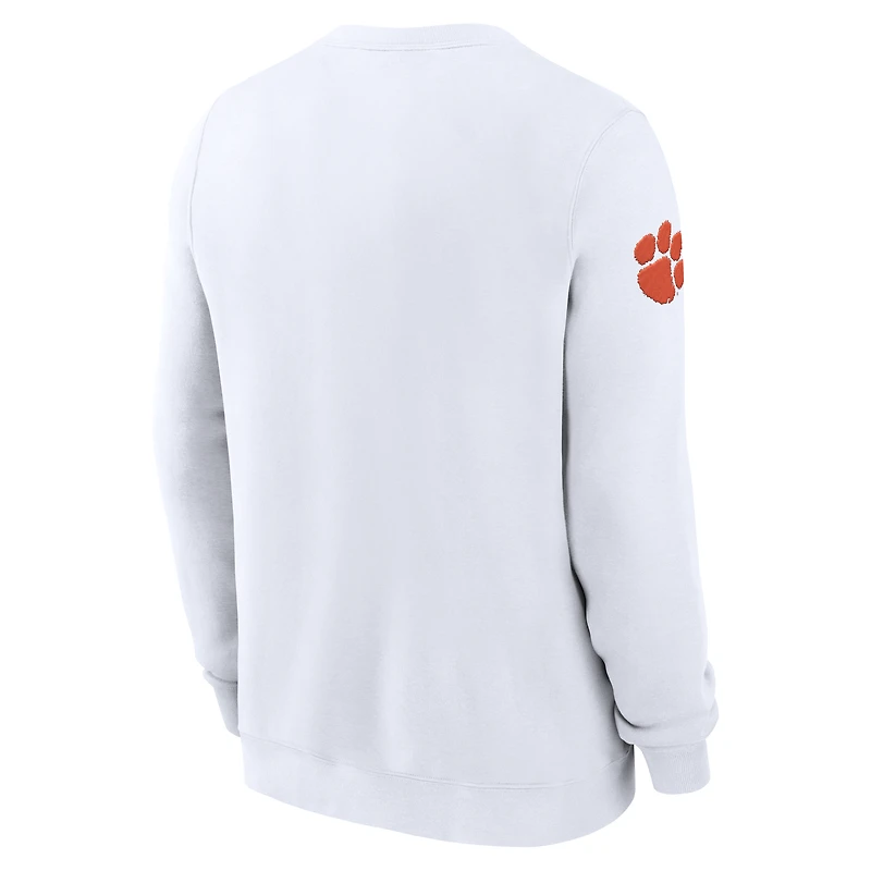 Sweat-shirt Nike blanc Clemson Tigers 2024 Sideline Dabo pour homme
