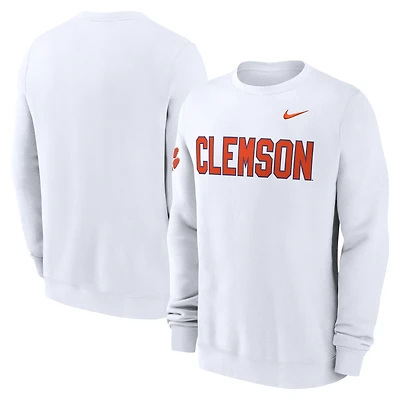 Sweat-shirt Nike blanc Clemson Tigers 2024 Sideline Dabo pour homme