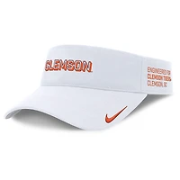 Men's Nike White Clemson Tigers 2025 On-Field Gameday Performance Ace Adjustable Visor