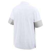 Men's Nike White Clemson Tigers 2025 Sideline Short Sleeve Quarter-Zip Dri-FIT Coach Jacket