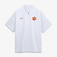 Men's Nike White Clemson Tigers 2026 Sideline Short Sleeve Quarter-Zip Coach Jacket