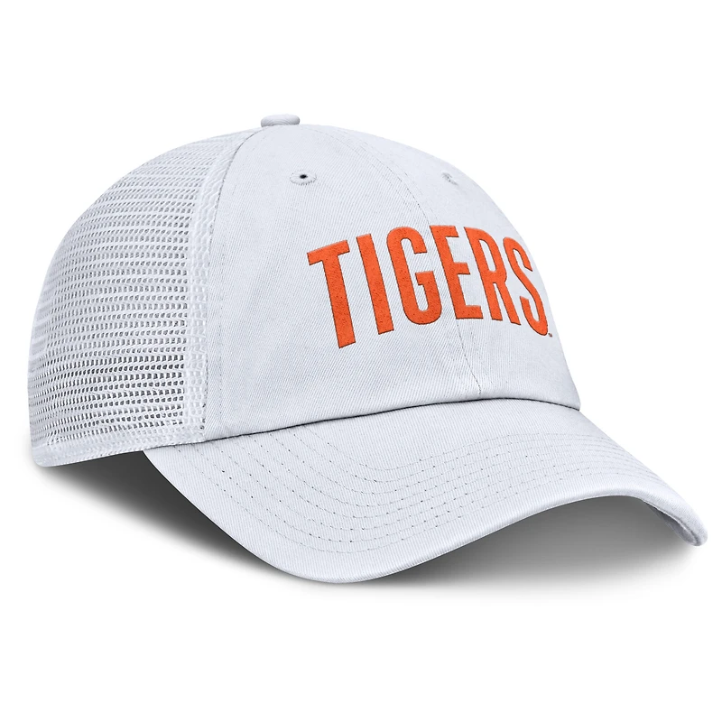 Casquette trucker Nike blanche Clemson Tigers Club Campus pour homme, ajustable