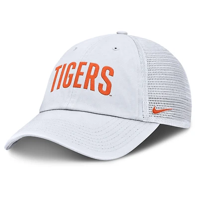 Casquette trucker Nike blanche Clemson Tigers Club Campus pour homme, ajustable