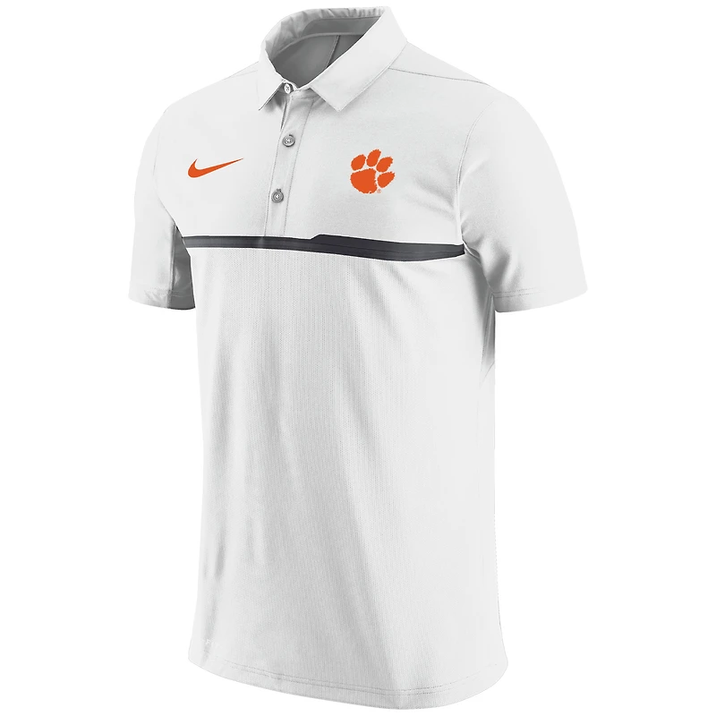Polo Nike Performance Clemson Tigers Coaches pour homme - Blanc
