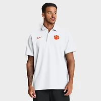 Polo Nike Dri-FIT blanc pour homme, modèle Coaches Sideline des Clemson Tigers