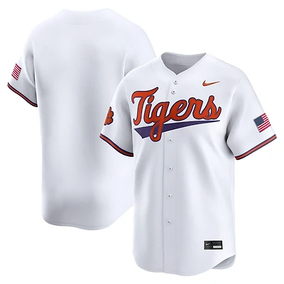 Men's Nike White Clemson Tigers College Baseball Limited Jersey