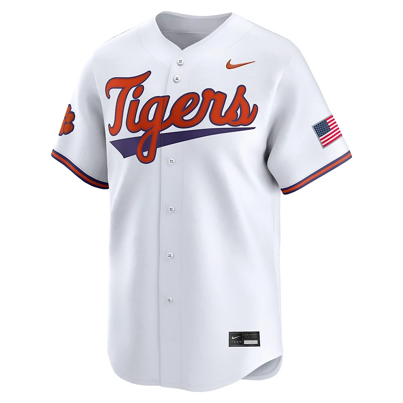 Maillot de baseball Nike Clemson Tigers College Limited pour homme, blanc