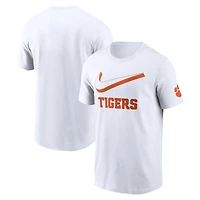 Men's Nike White Clemson Tigers Primetime 2-Hit Swoosh T-Shirt