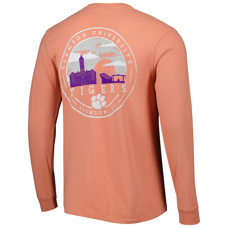 Men's Orange Clemson Tigers Circle Campus Scene Long Sleeve T-Shirt