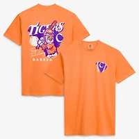 Men's  Orange Clemson Tigers Drawn Mascot Baseball T-Shirt