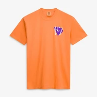 Men's  Orange Clemson Tigers Drawn Mascot Baseball T-Shirt