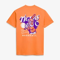 Men's  Orange Clemson Tigers Drawn Mascot Baseball T-Shirt