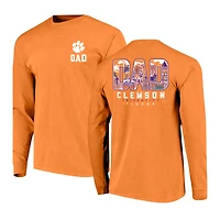 Men's Orange Clemson Tigers Father's Day Campus Drawing Long Sleeve T-Shirt